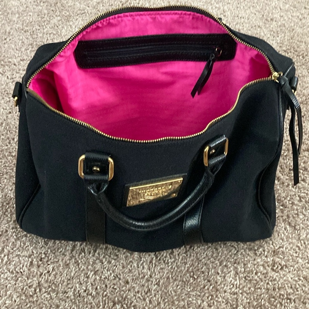 NEVER-USED Victoria's Secret Black Tote Bag with PINK Interior & Gold Accents
